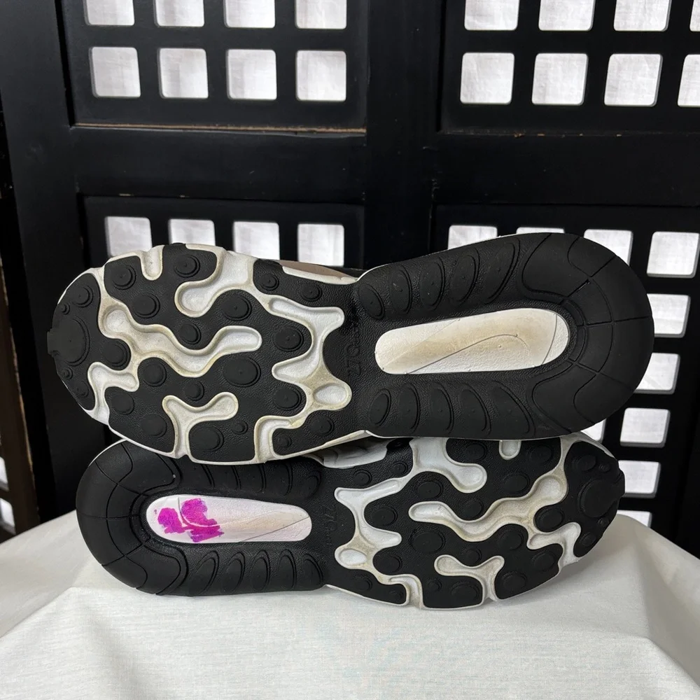 🖤 Nike Air 270 React Black Green Orange Size 6.5 Worn Once, exc. cond. comfy 🖤 - Picture 6 of 11